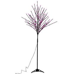 GuangBo Peach Tree 6 Feet Cherry Blossom Lighted Tree 208 LED Lights For Christmas Tree Party Wedding And More Festival Deoration Pink