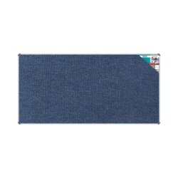 Bulletin Board Ribbed Aluminium Frame 2400X1200MM - Denim