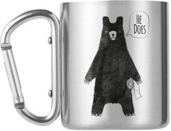 Bear In The Woods - He Does Carabiner Mugs
