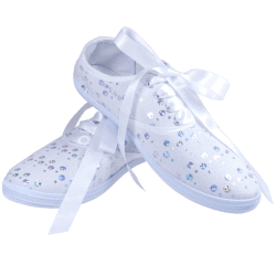 Bridal Sneakers White With Bling - Size Uk6