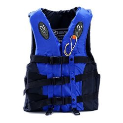 Life Jacket Outdoor Safety Equipment Adults Oversized Swim Professional Lifejackets Buoyancy Vest Blue M