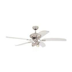 Tempo Ceiling Fan With Dual Mount Motor & Infrared Remote 5 Blades Chrome 1320MM Diameter