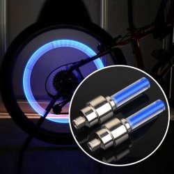 2 Pcs Wheel Tyre Lamp With Battery For Car Motorbike Bike Blue Light