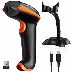 Tera Wireless Barcode Scanner 1D 2D Qr Code Reader Handheld Scanner 2.4G Wireless usb Wired 2 In 1 For Store Supermarket Warehouse Library With Handsfree Stand