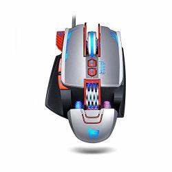 Macros Define Gaming Mouse Attoe Mechanical Wired Ergonomic USB Computer Mice ?PROGRAMMABLE??3200DPI? Rgb Game Mouse For Desktop PC Laptop Gray