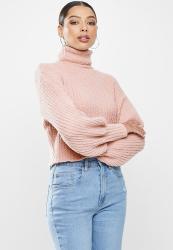 Missguided Fluffy Ribbed Jumper Co Ord - Blush