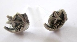Hand Crafted Stud Earrings- Antique Silver Moon And Star Charm