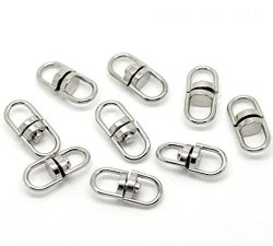 50 Silver Tone Swivel Key Ring Keychain Connectors 19 X 9MM 3 4 X 3 8 Inch