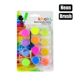 - Neon Acrylic Paints 12 Colours + Brush