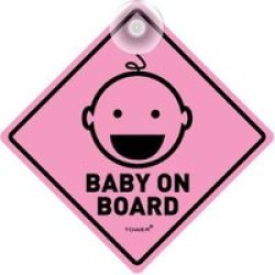 Sign - Pink Baby On Board 135 X 135MM