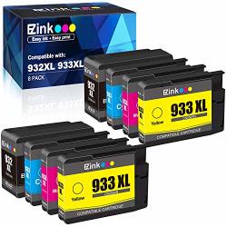 E-z Ink Tm Compatible Ink Cartridge Replacement For Hp 932XL 933XL 932 XL 933 XL To Use With Officejet 6100 6600 6700 7110 7510 7610 7612 Printer 2 Black 2 Cyan 2 Magenta 2 Yellow 8 Pack