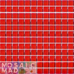 Crystal Glass Mosaic Tiles 23mm X 23mm- Cardinal Red Full Sheet