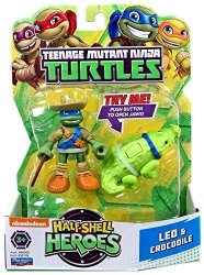 Playmates Leonardo And His Crocodile Pack Half Shell Heroes 2.5 Inch Figures "in Stock