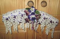 The Velvet Attic - Handmade Vintage Satin & Lace Decorative Hanger - Purple
