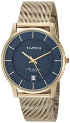 Armitron Men's 20 5123NVGP Date Function Dial Gold-tone Mesh Bracelet Watch