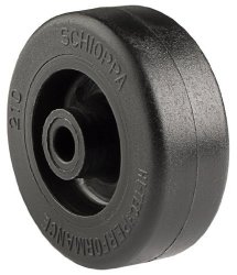 Schioppa R.210 TB-2" Diameter X 3 4" Width Thermoplastic Rubber Wheel Flat Tread Wheel Only 1 4" Axle Black