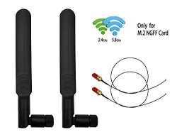 8DBI 2.4GHZ 5.8GHZ Dual Band Omni-directional Wifi Rp-sma Antenna + 35CM U.fl ipex To Rp-sma Female Pigtail Cable For M.2 Ngff Wireless Card Routers Repeater