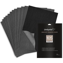 Deals on Carbon Paper Unitystar 105 Sheets Graphite Transfer Paper Tracing  Paper For Wood Paper Canvas Metal Painted Artists Black 9 X 13 Inch, Compare Prices & Shop Online