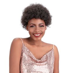 Brown Short Afro Kinky Curly Synthetic Hair Wig Bellaafro