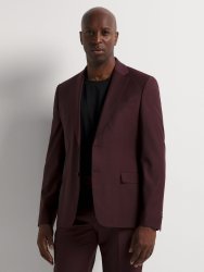Men&apos S Burgundy Wool Suit Jacket