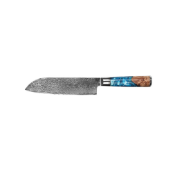 Premium 7 Santoku Knife W Resin Handle & Damascus Blade