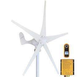 Pikasola Wind Turbine Generator Kit 400W 12V With 5 Blade Wind Generator Kit With Charge Controller Wind Power Generator For Marine Rv Home Windmill