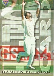Damien Fleming - 94 95 Futera Cricket - "hat Trick Hero" Insert Card Hc1 374 Of 5000