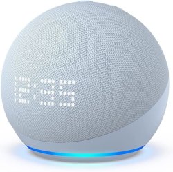Smart Speaker 5TH Gen- 2022 Release - With Clock & Alexa Cloud Blue