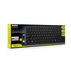 Office Executive Low Profile 105KEY Wired Keyboard - Black