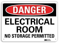 Smartsign"danger - Electrical Room No Storage Permitted" Sign 10" X 14" 3M Reflective Aluminum