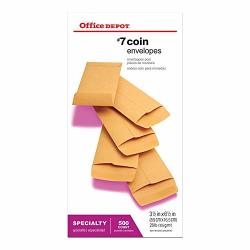Office Depot R Brand Coin Envelopes 7 3 1 2IN. X 6 1 2IN. Brown Kraft Pack Of 500
