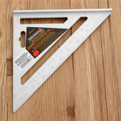 7inch Silver Aluminum Alloy Speed Square Roofing Triangle Angle Protractor Try