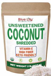 Blue Lily Organics Unsweetened Coconut Flakes 2 Lb Shredded Coconut Flakes Desiccated Gluten-free Perfect For Baking Excellent In Vegan Paleo Keto Recipes.