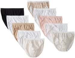 Hanes Women's 10 Pack Cotton Hi Cut Panty Assorted Size 8
