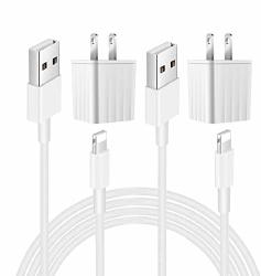 Apple Mfi Certified Iphone Charger Veetone 2PACK 3FT Lightning To USB Fast Charging Data Sync Transfer Cord With 2PACK USB Wall Charger Travel Plug