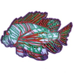 Arts And Crafts Wooden Multi Layered Paint Board Lion Fish 1