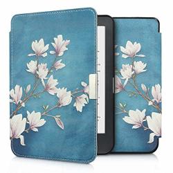 Kwmobile Case For Kobo Clara HD - Book Style Pu Leather Protective E-reader Cover Folio Case - Taupe White Blue Grey