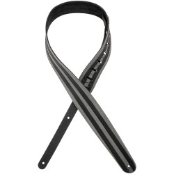 D"addario Planet Waves 2.5" Leather Guitar Strap Racing Stripes By D"addario G