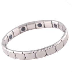 Men Silver Stainless Steel Stretch Bracelet