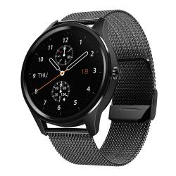 DT55 1.3 Inch Round Touch Always-on Screen Smart Watch Support Heart Rate Monitoring Sleep Monitoring Pedometer Caloriessteel Steel Belt Black Black