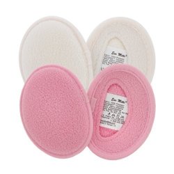 2 Pack Ear Mitts Fleece Bandless Winter Ear Muffs For Women Pink & White Regular