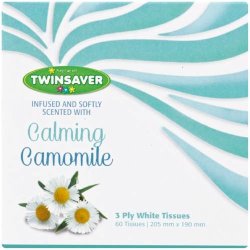 Twinsaver Essentials 3-PLY Tissues Soothing Camomile 60 Tissues