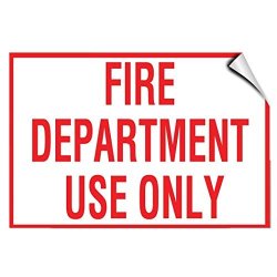 Fire Department Use Only Hazard Fire Vinyl Label Decal Sticker 10 Inches X 14 Inches