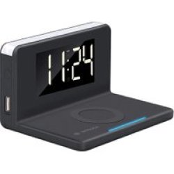 Intouch Alarm Clock Wireless Charger - Black