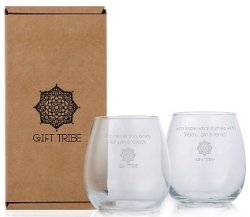 Gin Tribe - Gin Tumbler Glass 2 Pack - Sayings: You Know What Rhymes With Friday? Gin? + Its Never