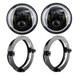 7-INCH 2-PICECE Headlights Compatible With Jeep + Mounting Brackets