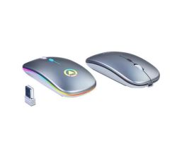Wireless LED Rechargeable Mouse - Silver