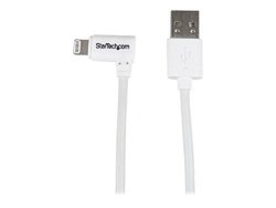 Startech.com USB To Lightning Cable - 2M 6 Ft - Apple Mfi Certified - Angled - White - Iphone Charger Cable - Apple