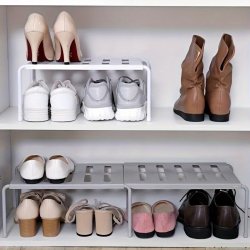 Space-saving Expandable Shoe Rack - Durable Plastic Organizer For Kitchen Living Room & Dorm