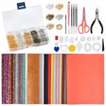 6.3 inch x 8.3 inch Cut Molds Pllieay 24 Pieces Leather Earring Making Kit Include Instructions 4 Kinds of Faux Leather Sheet and Tools for Earrings Making